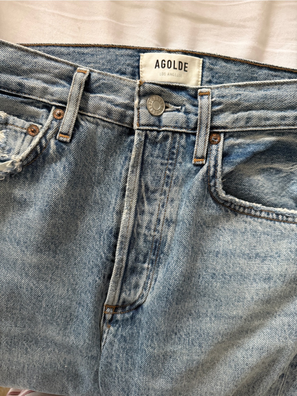 3 pairs- Agolde, Abercrombie & Madewell straight leg denim-